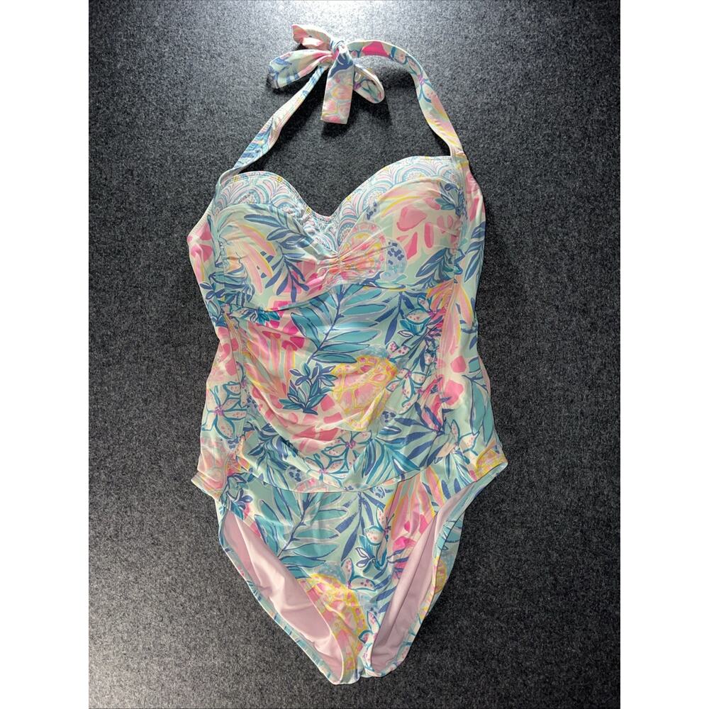 Women’s Lily Pulitzer One Piece Bathing Suit Size 14 Halter